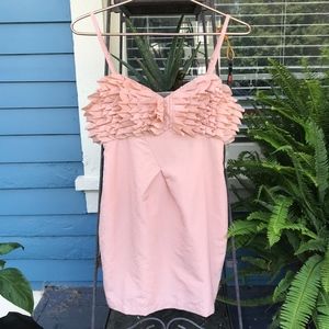 Just Ruffled Petal Pink Cocktail Dress